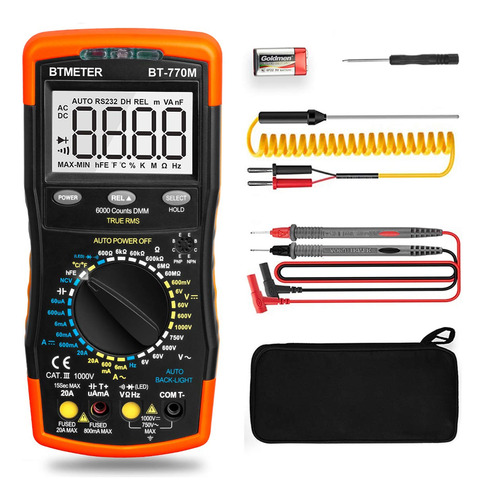 Multmetro Digital Trms 6000 Unidades, Btmeter Bt-770m Rango