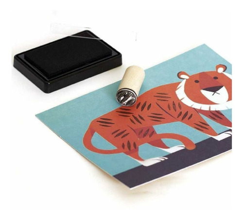 Imagen 5 de 8 de Caja Creativa De Manualidades Familiar Animales 10 Timbres