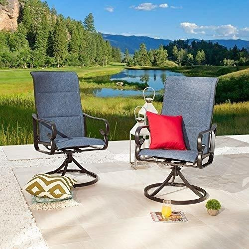 Juego De 2 Sillas Giratorias Para Exteriores Patio Jardin Color Beige