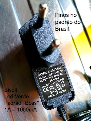 Imagem 5 de 7 de Fonte 9v P Pedal De Guitarra 1000ma Com 05 Saídas (5 Pedais)
