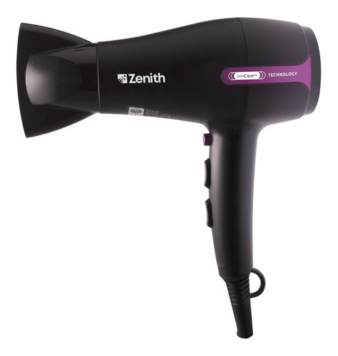 Secador De Pelo Cabello Zenith Juliette 2200w 2 Vel 3 Temp Color Negro