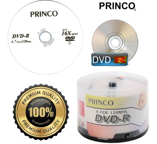 Pack 50 Dvd-r Princo Original Velocidad 16x 4,7gb 120min 