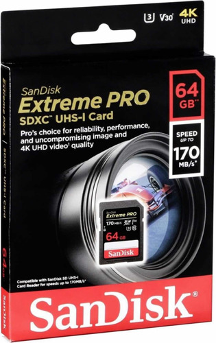 Memoria Sd 64gb Sandisk Extreme Pro Entrega Inmediata