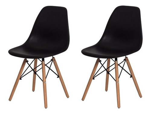 Cadeira de jantar Mobili Loft7 Leda, estrutura de cor  preto, 2 unidades