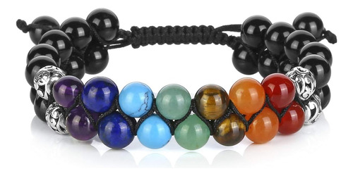 Top Plaza Pulsera De Cuentas De Ágata Negra, Pulsera De Chak