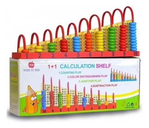 Juego Abaco Madera Didáctico Montessori Calculadora