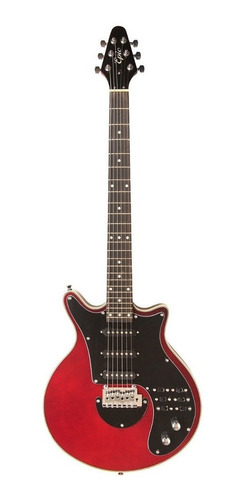 Imagen 1 de 1 de Guitarra eléctrica Epic Special Brian de tilo roja y negra con diapasón de madera técnica