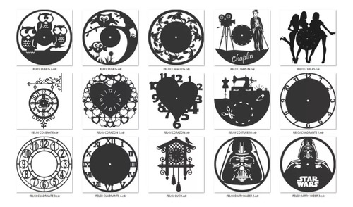 140 Diseños De Relojes Pack Vectores Para Corte Laser