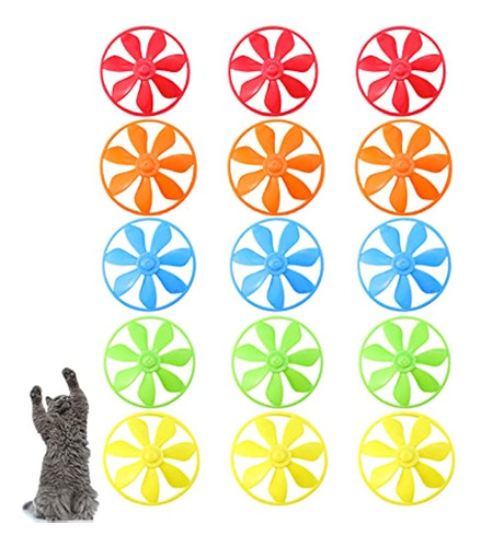 15 Piezas Juguetes Para Buscar Gatos Hélices Voladoras Color