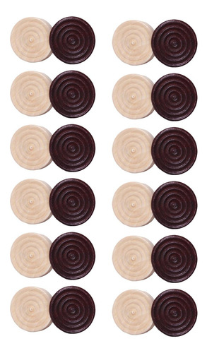5 X 24 Piezas Redondas De Madera Para Damas, Accesorios Para