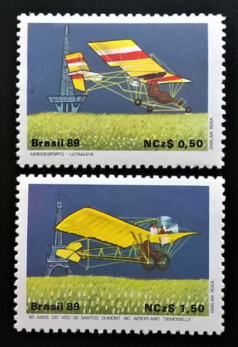 Brasil Aviones, Serie Yv 1925-6 Conmemoracion 89 Mint L12562