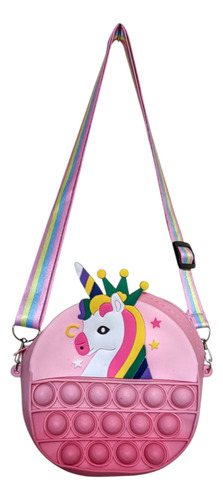 Pop It Carterita Mc'maru Silicona Bandolera Correa Regulable Pop Its Unicornio