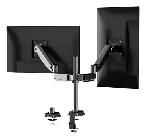 Suporte Articulado Para Monitor Duplo , Braço Ajustável Para Monitores De 13 A 32, Até 10kg , Design Ergonômico, Pistão A Gás, Grampo C, Ilhós E Gerenciamento De Cabos, Cor Preto - R$ 299,9