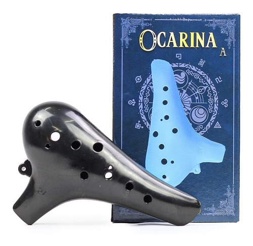 Imagem 2 de 3 de Flauta Ocarina Standard Abs 12 Furos Em C Dó Preto