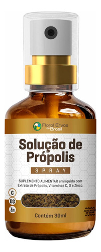 Spray Própolis - Rico Em Vitamina D, C - 30ml - Floral Ervas Sabor Natural