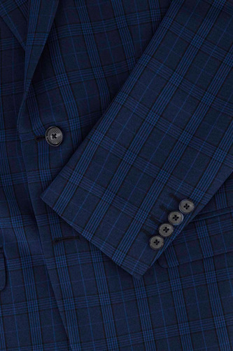 Saco Separado Formal Move Skinny Fit Lmental Azul Obscuro A Cuadros 44