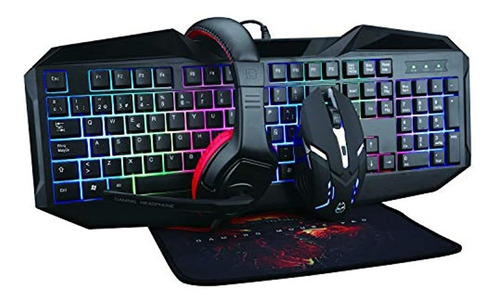 Teclado Supersónico Gamer Sc-440gk Led, Mouse Y Auriculares