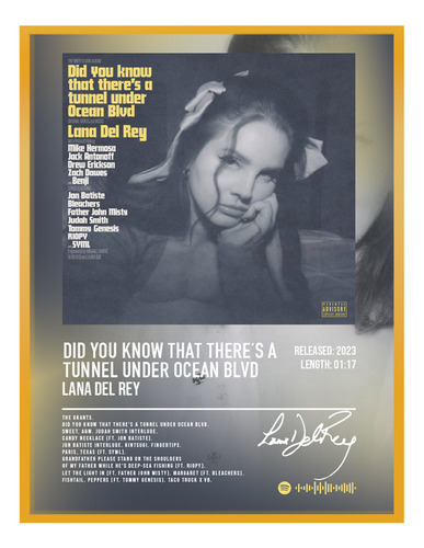 Poster Lana Del Rey Ocean Blvd Music Firma 80x40