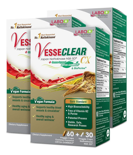 Labo Nutrition Vesseclear Cx: Nattoquinasa Nsk-sd + Gamma Or