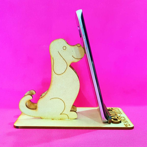 Imagen 3 de 10 de 20 Porta Celular Perrito Soporte Fibrofacil Souvenirs Mdf