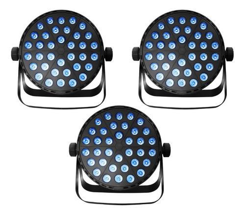 Set 3 -cañón De Luz Par 36x3 55-469 Rgb 3 En1 120v Alienpro