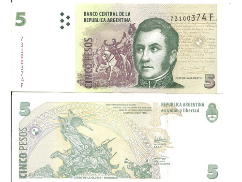 Billete: Cinco Pesos Serie F Convertibles (bottero)3325