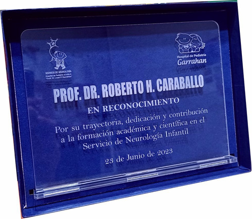 Placa Acrilico Cristal Con Grabado Laser Premio