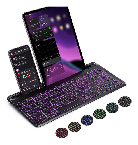 Seenda Teclado Bluetooth Multidispositivo Retroiluminado Con