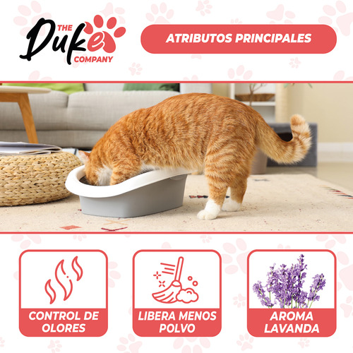 Arena Para Gato 20 Kilos Duke Bentonita Aglutinante Lavanda