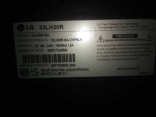 Imagen 3 de 4 de Tv LG, Pantalla Mala Sin Base.