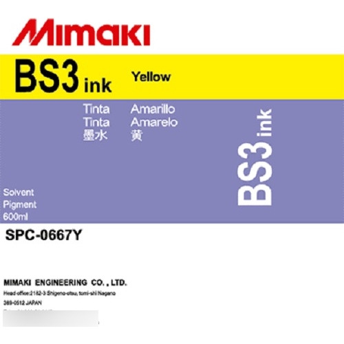 Spc-0667y Tinta Bs3 Amarelo - 600ml - Original Mimaki
