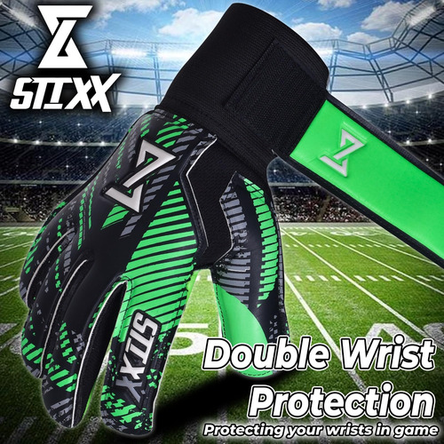 Guantes De Portero Stixx Modelo Juvenil Con Agarre Antidesli Verde/negro Talle