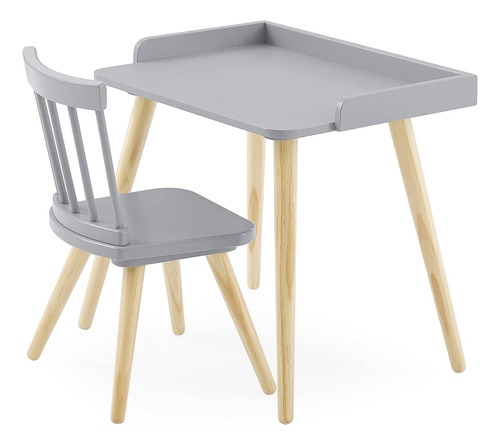 Juego De Escritorio Y Silla Para Niños Ideal Para Artes Gris