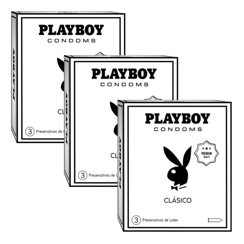 Preservativos Premium X9 Unidades 3 Cajas Playboy Clasicos