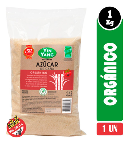 Azucar Caña Orgánico 1 Kg - Sin Tacc / Organic Cane Sugar