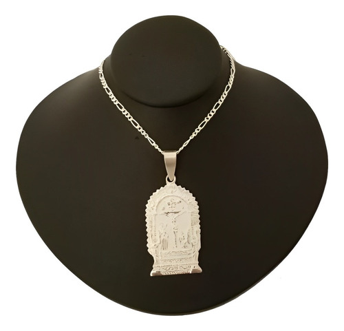 Collar Para Hombre Medalla Señor De Los Milagros Joya Plata