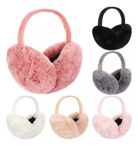 . Orejeras For Mujer, De Peluche De Esquí De Color Sólido