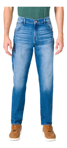 Jeans Oggi Hombre Fredoka Carpintero Corte Recto Azul Claro