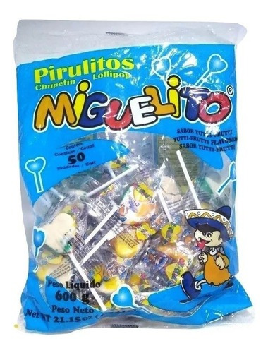 Pirulito Coração Tutti-fruti C/50un 600gr - Miguelito