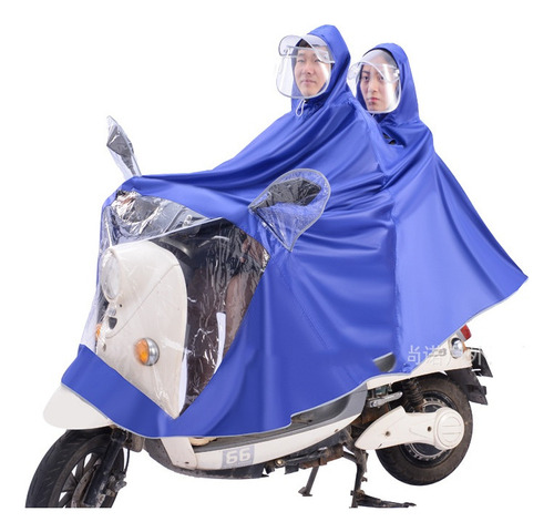 Doble Capa Con Capucha Moto Paseo Impermeable Hombres Mujere