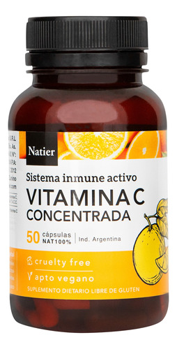 Natier Suplemento Vegano Vitamina C Concentrada X 50c