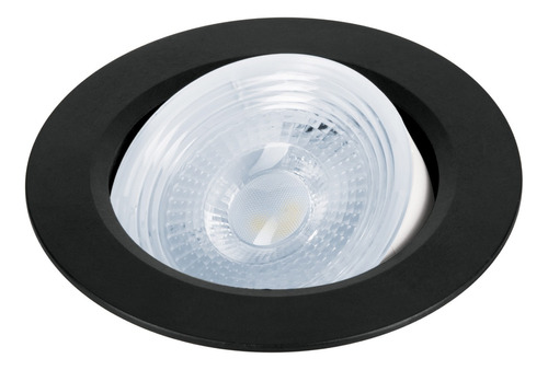 Lampara Plafon Empotrale Dirigible 5w Luz Blanc Marco Negro