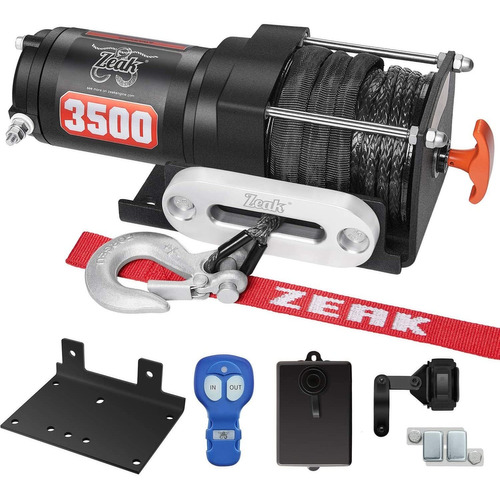 Zeak 3500 Lb. Avanzado 12v Dc Cabrestante Eléctrico, Imperme