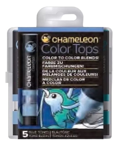 Marcadores Chameleon Tops Azules Mezclas X 5