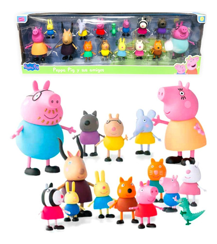 Set De Peppa Pig 15 Personajes Familia Y Amigos