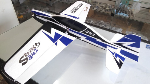 Aeromodelo Elétrico Acrobático Sbach Isopor T5 Perfilado 95cm Horizon Com Linkagem Trem De Pouso Cor Azul