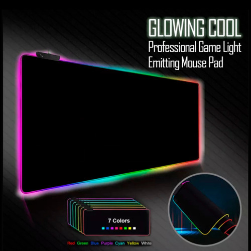 Imagem 5 de 5 de Mouse Pad Gamer Tapete Iluminado Borda Led Grande 80 Cm