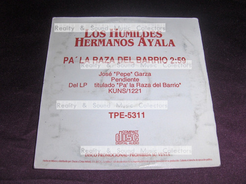 Los Humildes Hermanos Ayala Pa La Raza Cd Single Promo (Usado)