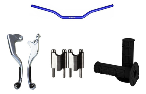 Manubrio X5 Azul Grip Puño Clamp Negro Xtz 125 -2013 Wirtz