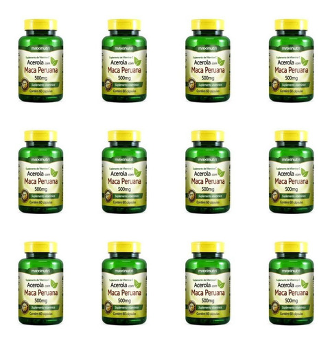 Imagem 1 de 1 de Maxinutri Maca Peruana 500mg C/60 (kit C/12)